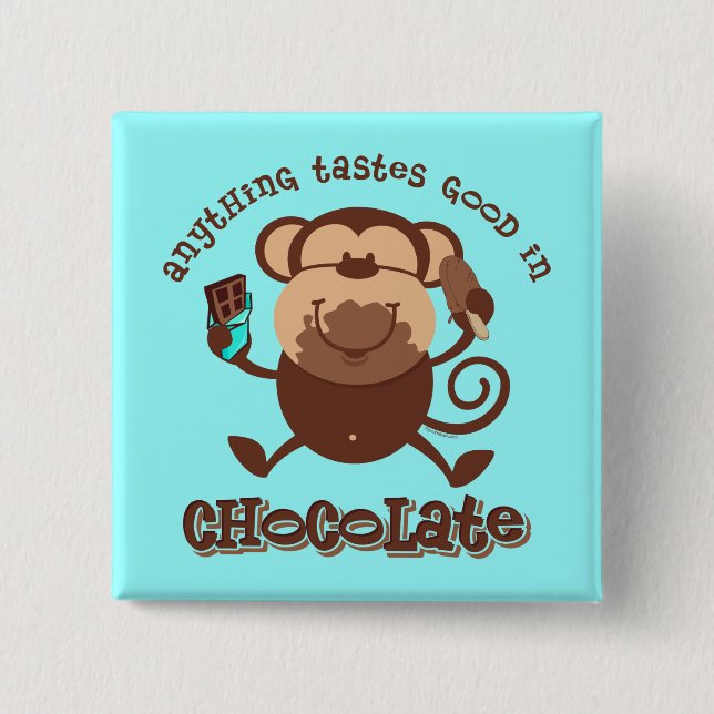 Chocolate Monkey 15 Cm Square Badge (Front)