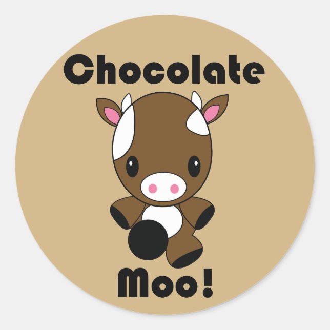 Chocolate Moo Kawaii Cow stickers (Front)