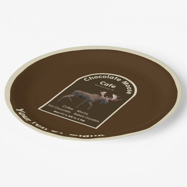 Chocolate Moose Cafe Paper Plate (Angled)