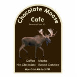 Chocolate Moose Cafe Photo Sculpture Magnet<br><div class="desc">Good Eats in the North Country. The hand-painted sign from the mythical Chocolate Moose Cafe in Bonners Ferry, Idaho. Features a moose against a dark background and the goodies offered by the cafe. Far northern Idaho; trees, mountains, clean air, clean water, moose, bear and elk. And great tasting treats for...</div>