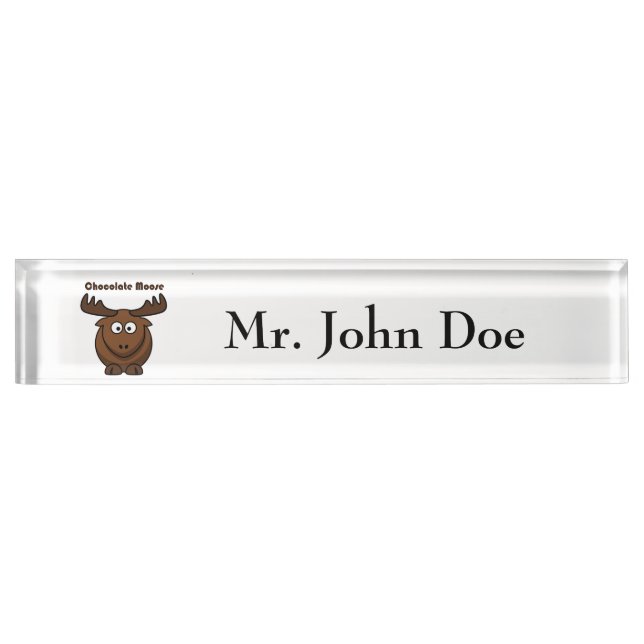 Chocolate Moose Cartoon Nameplate (Front)
