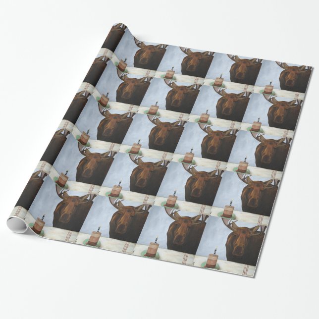 Chocolate Moose Wrapping Paper (Unrolled)