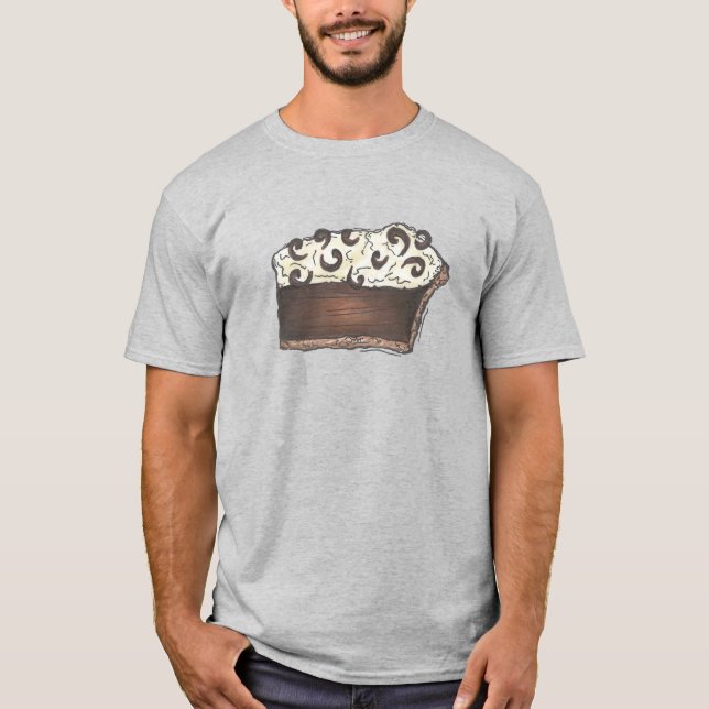 Chocolate Mousse Cream Pie Slice Dessert T-Shirt (Front)