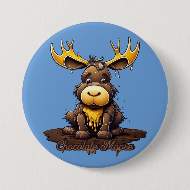 Chocolate Mousse Moose 7.5 Cm Round Badge (Front)