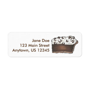 Chocolate Mousse Pie Slice Dessert Address Labels