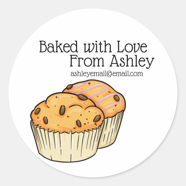 Chocolate Muffin Designer Classic Round Sticker (Front)