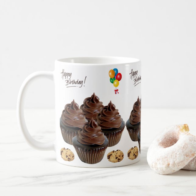 Chocolate Mug Happy Birthday Mug (With Donut)