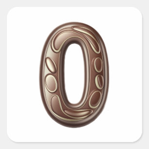 Chocolate number 0 stickers