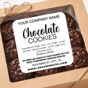 Chocolate (or any wording) Cookies Label CK003sq