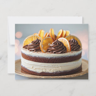 Chocolate Orange Cake with Orange Fruit Slices  Postcard
