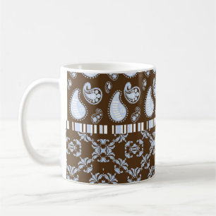 Chocolate Paisley Heart Fancy Name Coffee Mug