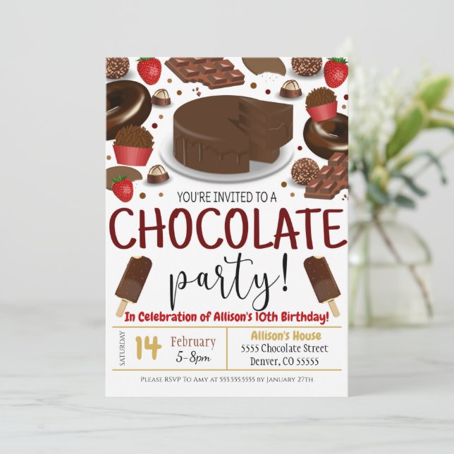 Chocolate Party Invitation (Standing Front)