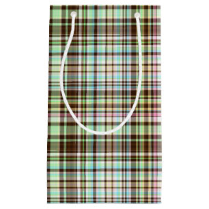Chocolate Pastels Plaid 1-GIFT BAG S