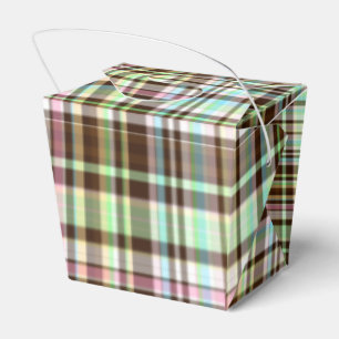 Chocolate Pastels Plaid 1-PARTY FAVOR BOX,take out Favour Box