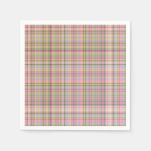 Chocolate Pastels Plaid 26-PAPER NAPKINS