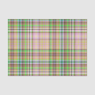 Chocolate Pastels Plaid 28-TISSUE WRAP PAPER
