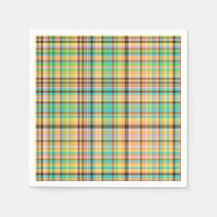 Chocolate Pastels Plaid 31-PAPER NAPKINS