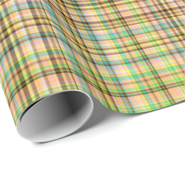 Chocolate Pastels Plaid 32-Gift Wrapping Paper (Roll Corner)