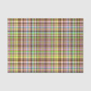 Chocolate Pastels Plaid 3-TISSUE WRAP PAPER