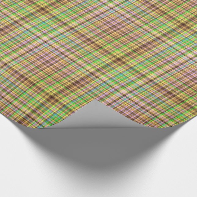 Chocolate Pastels Plaid 4-Gift Wrapping Paper (Corner)