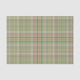 Chocolate Pastels Plaid 6-TISSUE WRAP PAPER