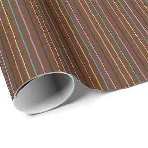 Chocolate Pastels Stripes 12-Gift Wrapping Paper