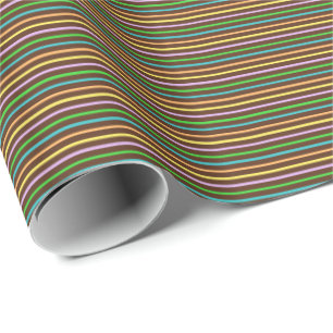 Chocolate Pastels Stripes 32-Gift Wrapping Paper