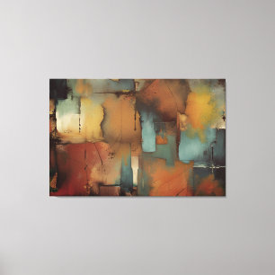 Chocolate Patchwork Abstract Canvas Print