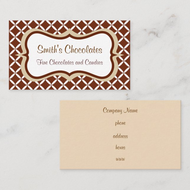 Chocolate Pattern Business Cards (Front/Back)