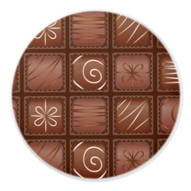 Chocolate Pattern Ceramic Knob (Front)