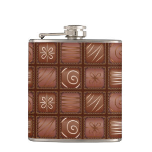 Chocolate Pattern Hip Flask