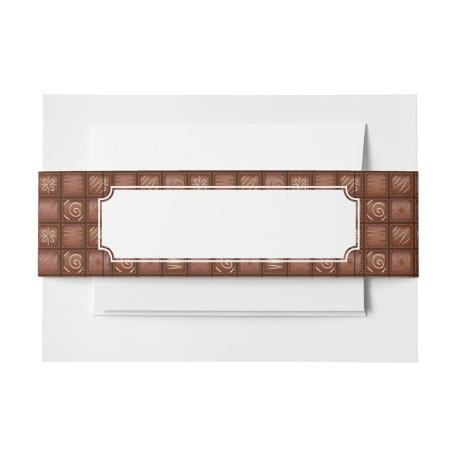 Chocolate Pattern Invitation Belly Band (Front Example)