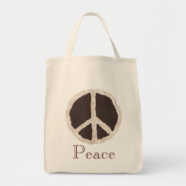 Chocolate Peace Pie Sign, Tote Bags (Front)