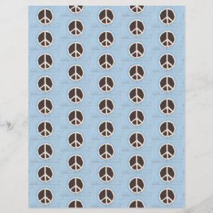 Chocolate Peace Sign Pies Pattern Scrapbook Paper