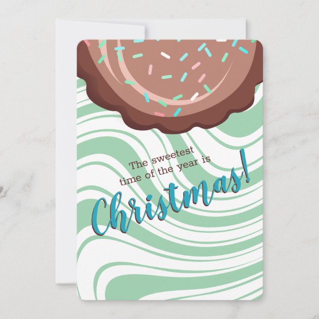 Chocolate peppermint Christmas personalised photo Holiday Card (Front)