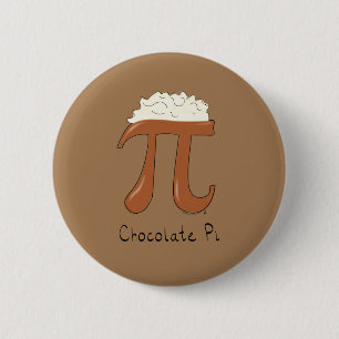 Chocolate Pi Cute Math Pi Day Button Pin
