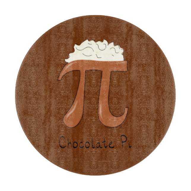 Chocolate Pi Cute Math Pi Day Pie Cutting Board (Front)