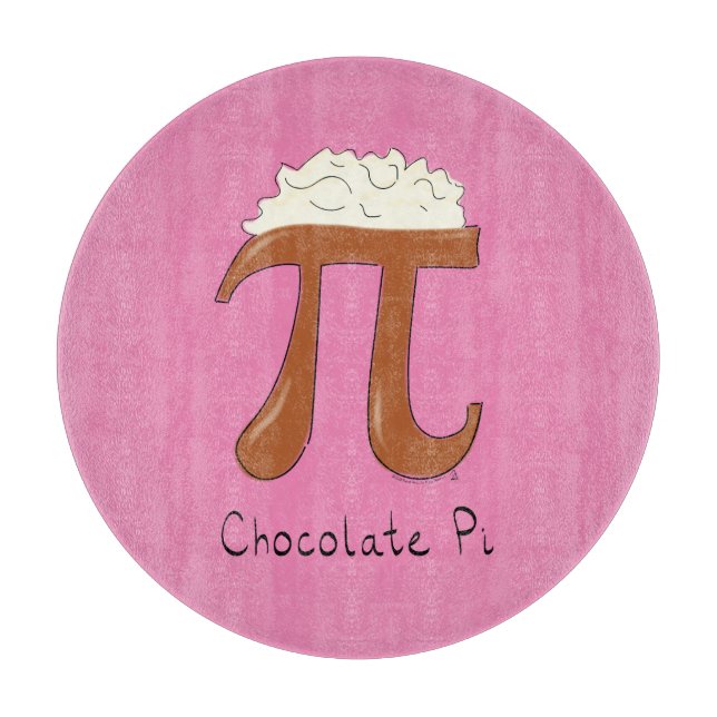 Chocolate Pi Cute Math Pi Day Pie Cutting Board (Front)