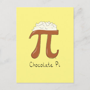 Chocolate Pi Cute Math Pi Day Postcard