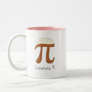 Chocolate Pi Day Symbol Math Teacher Funny Two-Tone Coffee Mug