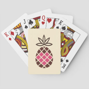 Chocolate pineapple with pink heart playing cards