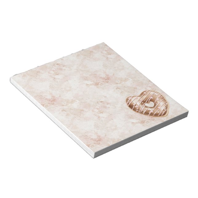 Chocolate Pink Heart Cookie Notepad (Angled)