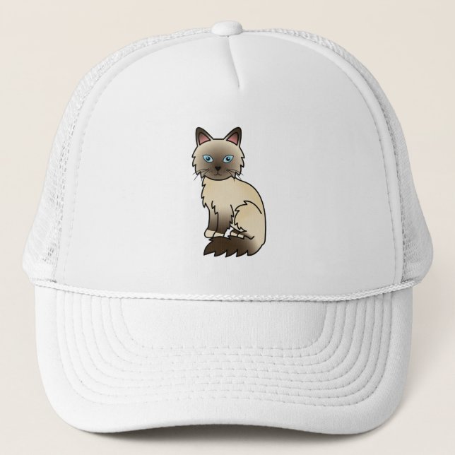 Chocolate Point Birman / Ragdoll Cat Trucker Hat (Front)