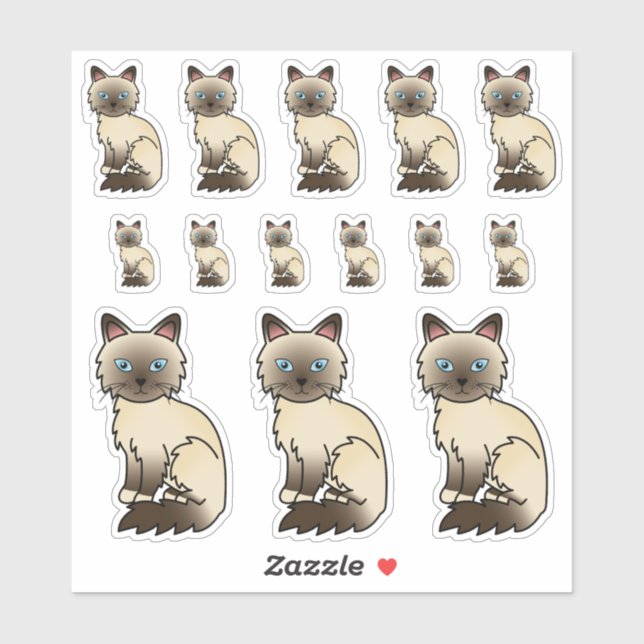 Chocolate Point Birman / Ragdoll Cute Cats (Sheet)