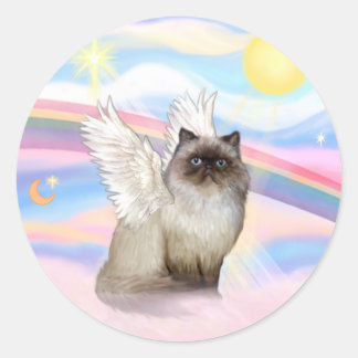Chocolate Point Himalayan Cat  Angel Classic Round Sticker
