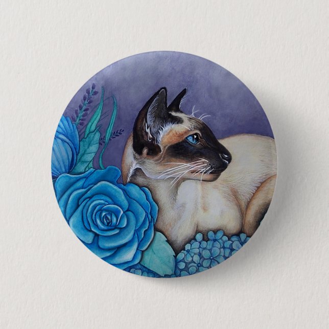 Chocolate Point Siamese  Cat 6 Cm Round Badge (Front)