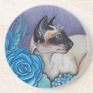 Chocolate Point Siamese Cat Coaster