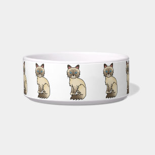 Chocolate Point Tabby Birman / Ragdoll Cat Bowl