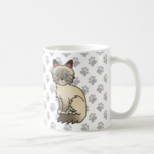 Chocolate Point Tabby Birman/Ragdoll Cat & Paws Coffee Mug
