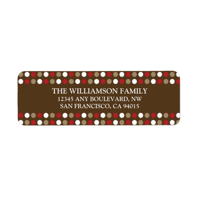 Chocolate Polkadots Return Address Labels (red) (Front)